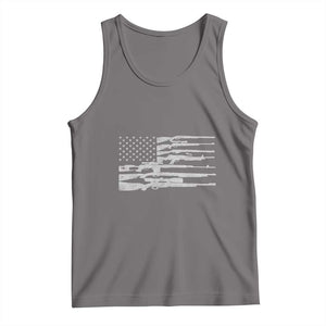 American Flag Rifle Firearm Tank Top Machine Guns 2A TS02 Deep Heather Print Your Wear