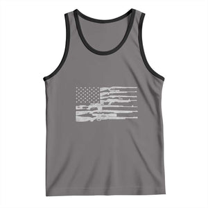 American Flag Rifle Firearm Tank Top Machine Guns 2A TS02 Deep Heather Black Print Your Wear