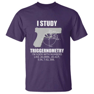 Funny Gun Owner T Shirt I Study Triggernometry I'm Good With Numbers 2nd Amendment Rights TS02 Purple Print Your Wear