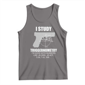 Funny Gun Owner Tank Top I Study Triggernometry I'm Good With Numbers 2nd Amendment Rights TS02 Deep Heather Print Your Wear