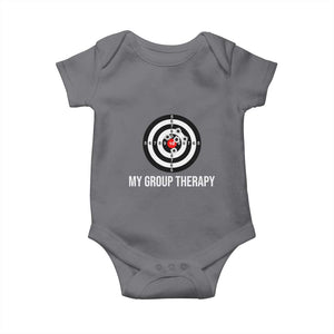 Gun Lover Baby Onesie My Group Therapy Shooting Range TS02 Charcoal Print Your Wear