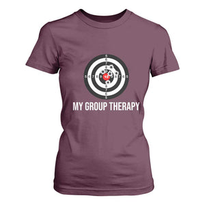 Gun Lover T Shirt For Women My Group Therapy Shooting Range TS02 Maroon Print Your Wear
