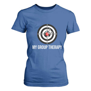 Gun Lover T Shirt For Women My Group Therapy Shooting Range TS02 Royal Blue Print Your Wear