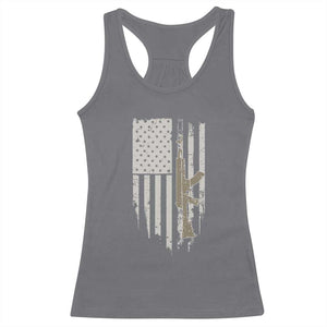 American Flag Second Amendment Racerback Tank Top Guns Weapons Rifles 2A Amendment Fathers Day US Flag TS02 Charcoal Print Your Wear