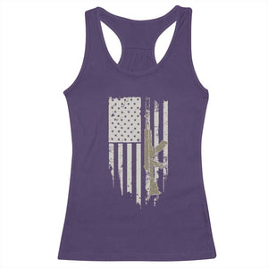 American Flag Second Amendment Racerback Tank Top Guns Weapons Rifles 2A Amendment Fathers Day US Flag TS02 Purple Print Your Wear