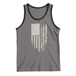 American Flag Second Amendment Tank Top Guns Weapons Rifles 2A Amendment Fathers Day US Flag TS02 Deep Heather Black Print Your Wear