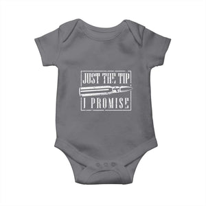 Funny Gun Owner Baby Onesie Just The Tip I Promise T-Shirt A Funny Gun Owner Tee TS02 Charcoal Print Your Wear