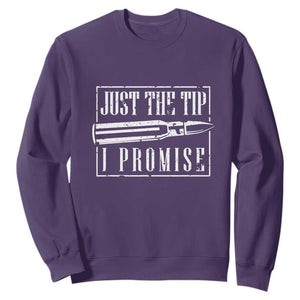 Funny Gun Owner Sweatshirt Just The Tip I Promise T-Shirt A Funny Gun Owner Tee TS02 Purple Print Your Wear
