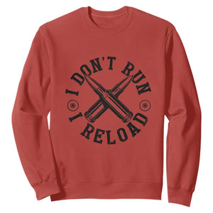 Gun Rights Sweatshirt I Don't Run I Reload Gun Rights American Flag patriots TS02 Red Print Your Wear