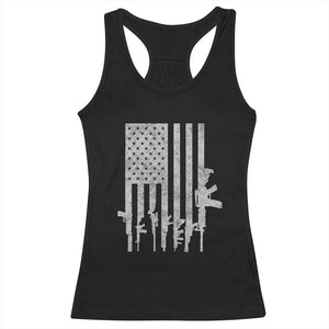American Flag Rifle Guns Racerback Tank Top Cool Pro Gun Retro Distressed TS02 Black Print Your Wear