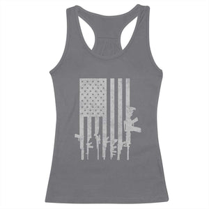 American Flag Rifle Guns Racerback Tank Top Cool Pro Gun Retro Distressed TS02 Charcoal Print Your Wear