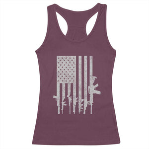 American Flag Rifle Guns Racerback Tank Top Cool Pro Gun Retro Distressed TS02 Maroon Print Your Wear