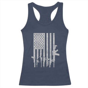 American Flag Rifle Guns Racerback Tank Top Cool Pro Gun Retro Distressed TS02 Navy Print Your Wear