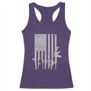American Flag Rifle Guns Racerback Tank Top Cool Pro Gun Retro Distressed TS02 Purple Print Your Wear