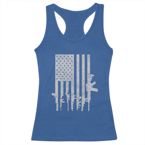American Flag Rifle Guns Racerback Tank Top Cool Pro Gun Retro Distressed TS02 Royal Blue Print Your Wear