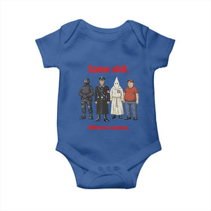 Same Shit Different Costume Baby Onesie Political Satire Anti Fascist TS02 Royal Blue Print Your Wear