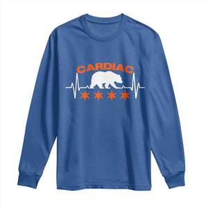 Cardiac Bear Heart Rate Long Sleeve Shirt Funny Heart-Stopping Game Day Sport Fans TS02 Royal Blue Print Your Wear