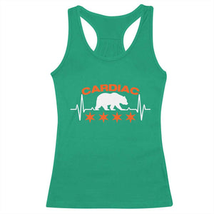 Cardiac Bear Heart Rate Racerback Tank Top Funny Heart-Stopping Game Day Sport Fans TS02 Irish Green Print Your Wear
