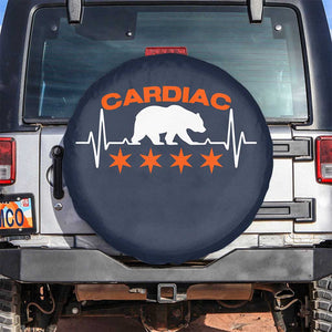 Cardiac Bear Heart Rate Spare Tire Cover Funny Heart-Stopping Game Day Sport Fans TS02 No hole Navy Print Your Wear