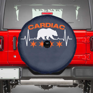 Cardiac Bear Heart Rate Spare Tire Cover Funny Heart-Stopping Game Day Sport Fans TS02 Navy Print Your Wear