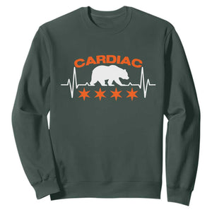 Cardiac Bear Heart Rate Sweatshirt Funny Heart-Stopping Game Day Sport Fans TS02 Dark Forest Green Print Your Wear