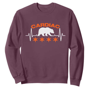 Cardiac Bear Heart Rate Sweatshirt Funny Heart-Stopping Game Day Sport Fans TS02 Maroon Print Your Wear