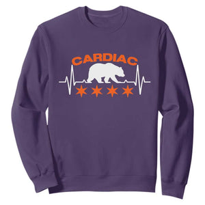 Cardiac Bear Heart Rate Sweatshirt Funny Heart-Stopping Game Day Sport Fans TS02 Purple Print Your Wear
