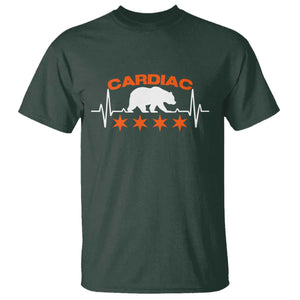 Cardiac Bear Heart Rate T Shirt Funny Heart-Stopping Game Day Sport Fans TS02 Dark Forest Green Print Your Wear