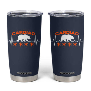 Cardiac Bear Heart Rate Tumbler Cup Funny Heart-Stopping Game Day Sport Fans TS02 Navy Print Your Wear