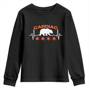 Cardiac Bear Heart Rate Youth Sweatshirt Funny Heart-Stopping Game Day Sport Fans TS02 Black Print Your Wear
