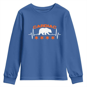 Cardiac Bear Heart Rate Youth Sweatshirt Funny Heart-Stopping Game Day Sport Fans TS02 Royal Blue Print Your Wear