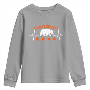 Cardiac Bear Heart Rate Youth Sweatshirt Funny Heart-Stopping Game Day Sport Fans TS02 Sport Gray Print Your Wear