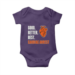 Good Better Best Cardiac Arrest Heart Graphic Baby Onesie Funny Heart-Stopping Game Day Sport Fans TS02 Purple Print Your Wear