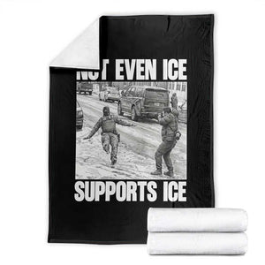 Not Even Ice Supports Ice Throw Blanket Viral Political Ice Slipping Captured Meme Against Ice TS02 Black Print Your Wear