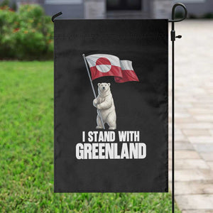 I Stand With Greenland Garden Flag Cute Polar Bear Holding Flag Political Support TS02 Print Your Wear