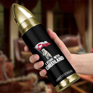 I Stand With Greenland Bullet Tumbler Cute Polar Bear Holding Flag Political Support TS02 Print Your Wear