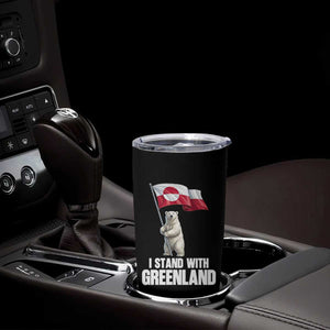 I Stand With Greenland Tumbler Cup Cute Polar Bear Holding Flag Political Support TS02 Print Your Wear
