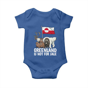 Greenland Is Not For Sale Baby Onesie Arctic Animal Resist Protest Greenland Flag TS02 Royal Blue Print Your Wear