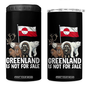Greenland Is Not For Sale 4 in 1 Can Cooler Tumbler Arctic Animal Resist Protest Greenland Flag TS02 One Size: 16 oz Black Print Your Wear