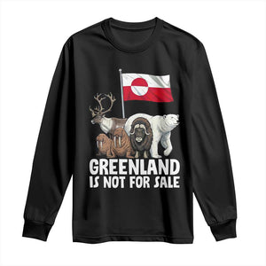 Greenland Is Not For Sale Long Sleeve Shirt Arctic Animal Resist Protest Greenland Flag TS02 Black Print Your Wear