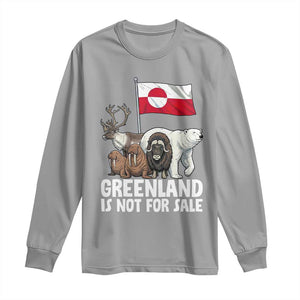 Greenland Is Not For Sale Long Sleeve Shirt Arctic Animal Resist Protest Greenland Flag TS02 Sport Gray Print Your Wear