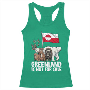 Greenland Is Not For Sale Racerback Tank Top Arctic Animal Resist Protest Greenland Flag TS02 Irish Green Print Your Wear