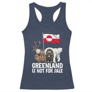Greenland Is Not For Sale Racerback Tank Top Arctic Animal Resist Protest Greenland Flag TS02 Navy Print Your Wear
