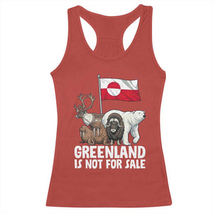 Greenland Is Not For Sale Racerback Tank Top Arctic Animal Resist Protest Greenland Flag TS02 Red Print Your Wear