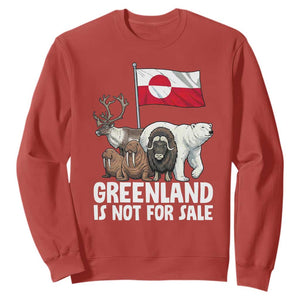 Greenland Is Not For Sale Sweatshirt Arctic Animal Resist Protest Greenland Flag TS02 Red Print Your Wear