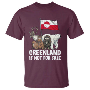 Greenland Is Not For Sale T Shirt - Arctic Animal Resist Protest Greenland Flag Tee TS02 Maroon Print Your Wear