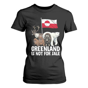 Greenland Is Not For Sale T Shirt For Women Arctic Animal Resist Protest Greenland Flag TS02 Black Print Your Wear