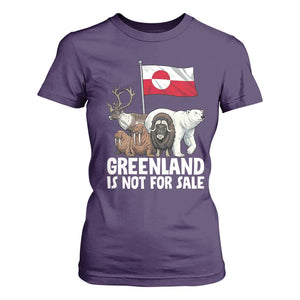 Greenland Is Not For Sale T Shirt For Women Arctic Animal Resist Protest Greenland Flag TS02 Purple Print Your Wear