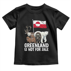Greenland Is Not For Sale Toddler T Shirt Arctic Animal Resist Protest Greenland Flag TS02 Black Print Your Wear