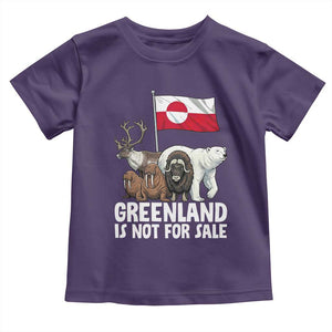 Greenland Is Not For Sale Toddler T Shirt Arctic Animal Resist Protest Greenland Flag TS02 Purple Print Your Wear
